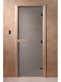 Дверь банная DW 800*1900 САТИН 8мм 3петли (ольха/береза)
